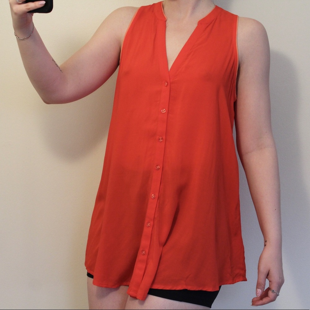 Maeve Button Front Tank Blouse